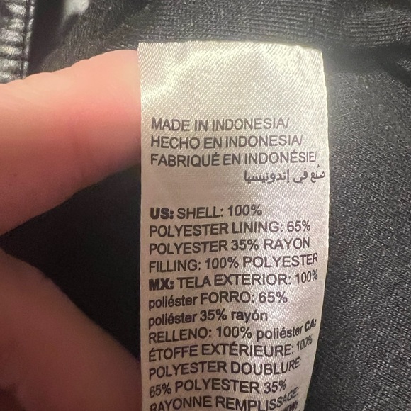 Chico’s Black/white Polka Dot Puffer Collarless Jacket Size Small - Picture 3 of 4